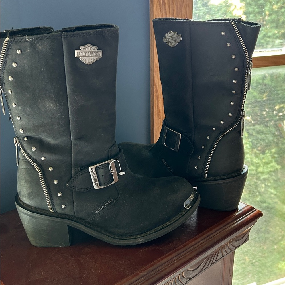 Harley-Davidson Women's Studded Black Moto Boots - Picture 3 of 8